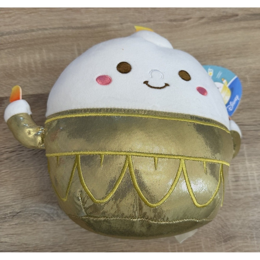Squishmallows Lumiere‎ Plush Disney Beauty Beast Gold Candle 8" NWT
